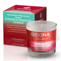 Dona Kissable Massage Candle Strawberry Souffle, 135 г
Массажная свеча с ароматом клубники