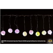  Sneha 519B RGB светодиодная гирлянда "бахрома" 2,3х0,3м прозрачный провод с насадками "шар" 8шт