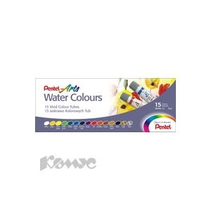 Краски акварель 15цв Pentel Water Colours WFRS-15