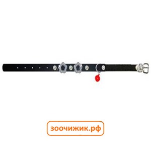 Ошейник Collar Brilliance с резинкой, с украшениями "цветочек", черный (10*22-30см)
