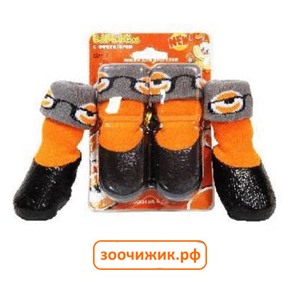 Носки "Барбоски" XL/5 c латексным покрытием на завязках оранжевые для собак