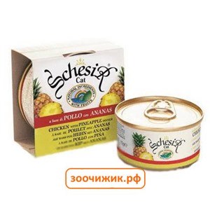 Консервы Schesir для кошек цыплёнок+ананас (75 гр)