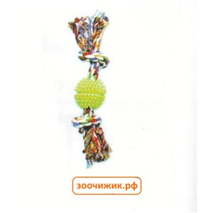Игрушка Triol XJ0057 12" веревка цветная 2 узла мяч шип. 140-150г