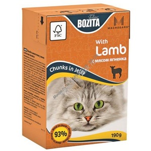BOZITA MINI Tetra Pak конс. 190 г для кошек кусочки в желе с Мясом Ягненка