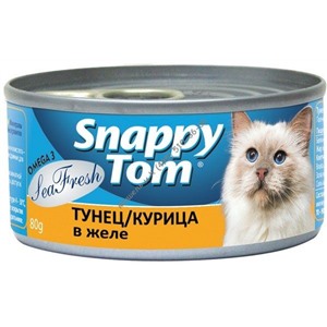 Snappy Tom  консервы 80 г для кошек Тунец и курица в желе срок 05.09.2015 НОВИНКА