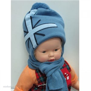 Комплект шапка шарф р.53 для мальчика 325