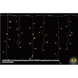  Sneha A-020 LED YL светодиодная "бахрома" 3x0.6м 140LED черный провод влагозащ., морозостойкий