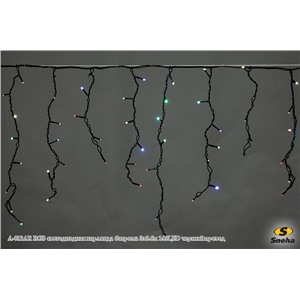  Sneha A-012AR RGB светодиодная гирлянда "бахрома" 3x0.6м 140LED черный провод