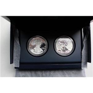 США серебро либерти 2012 пруф 1+1 доллар набор