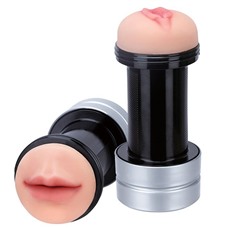 Двусторонний мастурбатор REALSTUFF 2 IN 1 HUMMER MOUTH   VAGINA - ротик и вагина