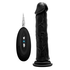 Чёрный вибратор-реалистик Vibrating Realistic Cock 9  - 23,5 см.