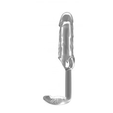 Прозрачная насадка с анальной вставкой Stretchy Penis Exten and Plug  No.38