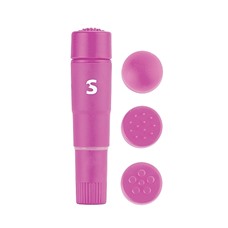 Мини вибратор с насадками Fourplay Pink SH-SHT097PNK