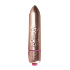 Золотистый мини-вибратор RO-80MM 7-SPEED GOLD - 8 см.
