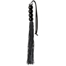 Чёрная мини-плеть из силикона с акриловой рукоятью SILICONE FLOGGER WHIP - 35 см.