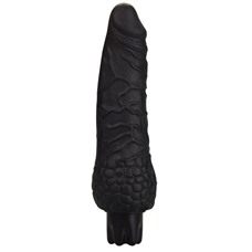 Чёрный вибратор-реалистик Realistic Skin Vibrator Small - 16,3 см.