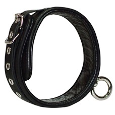 Кожаный черный ошейник с кольцом Leder Halsfessel