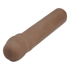 Коричневая насадка-удлинитель CyberSkin 1.5 inch Transformer Penis Extension Dark - 19 см.