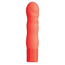 Оранжевый мини-вибромассажёр NEON BLISS VIBRATOR - 9 см.