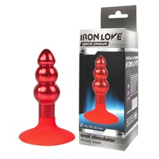 Рельефная анальная втулка Iron Love 9 см.