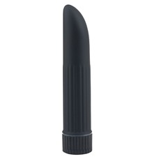 Чёрный классический вибратор AQUA SILK LADYFINGER BLACK - 12 см.