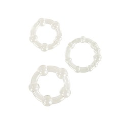 Набор из 3 прозрачных эрекционных колец различного диаметра Island Rings