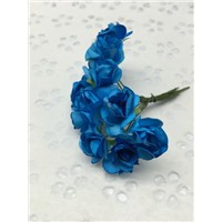 Букетик роз бумажный цвет: голубой (blue). Размер цветка 15мм