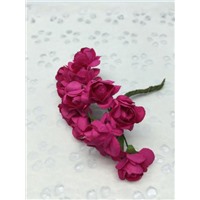 Букетик роз бумажный цвет: фуксия (fuchsia). Размер цветка 15мм