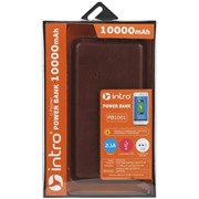 Аккумулятор внешний Intro PB1001 10000 mAh, Brown leather Li-ion