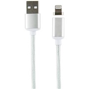 Кабель Red Line Магнитный Apple 8-pin, серебро, нейлоновая оплетка
