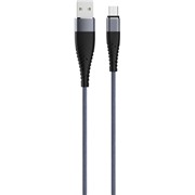 Кабель OLMIO (039049) Solid micro USB титановый, 1.2 м, 2.1A  усиленный