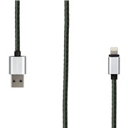 Кабель Rombica (IL-01) Apple 8-pin темно-зеленый, 1 м, MFI, оплетка под кожу