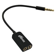 Переходник на 2 наушника Ritmix RAS-150 Black