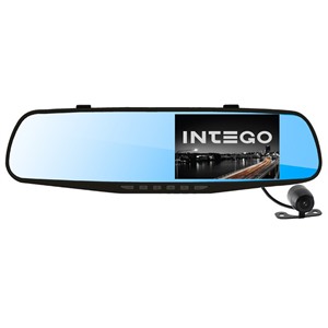 Видеорегистратор INTEGO VX-410MR  зеркало,1280x720,4.3",120*,G-сенсор, 2 камеры