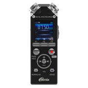 Диктофон Ritmix RR-989 (4Gb) Black Стерео, Li-Ion, MicroSDHC, MP3, FM, LCD - 1.4''