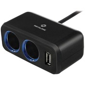 Разветвитель Neoline SL-211 на 2прикуривателя+1USB с кабелем