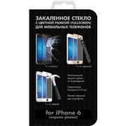Защитное стекло DF iColor-03 (black) iPhone 6/6S с цветной рамкой