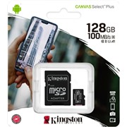 Карта памяти MicroSDXC_128 Gb Kingston class 10 100Mb/s Canvas Select Plus / SDCS2/128GB