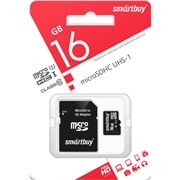 Карта памяти MicroSDHC 16 Gb SmartBuy class 10 UHS-I / SB16GBSDCL10-01