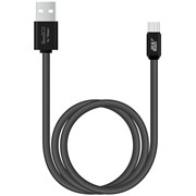 Кабель BoraSCO (34455) micro USB черный, 1 м, 3A,  нейлоновая оплетка