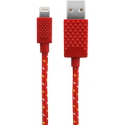 Кабель Qumo (23597) Apple 8-pin MFI, 0.15м красный, 2.4A, нейлон