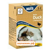 Консервы Bozita mini для кошек кусочки в соусе с утиным мясом (Tetra Pak) (190 гр)