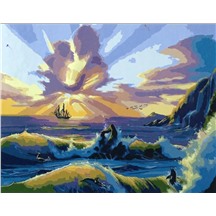 Картина для рисования по номерам "Влюбленные в облаках" (худ. Джим Уоррен) арт. GX 9707