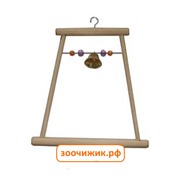 Игрушка для птиц RP8543 Качель деревянный с бусами и колокольчиком