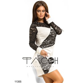 Платье с гипюром 11355