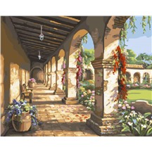 Картина для рисования по номерам "Внутренний дворик" арт. GX 4832 m