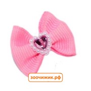 Бантики Hello Pet пара (2-22-02) розовый камень сердечко + жемчуг