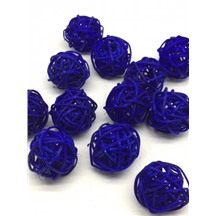 Ротанговые шары 3см В упак 12 шт. Цвет: синий (blue)