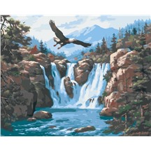 Картина для рисования по номерам "Парящий над водопадом" (худ. Сен Ким) арт. GX 8129