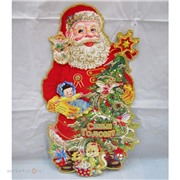 Панно Дед Мороз с елкой 11-25SSD картон 44см. 